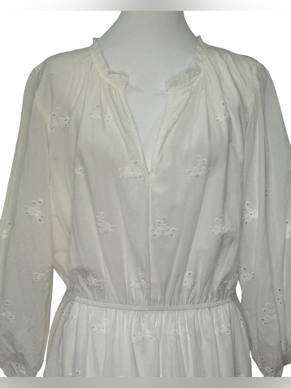 Knox Rose White Eyelet Embroidered Cotton Boho Peasant Dress XXL NWT Cottagecore - Picture 3 of 10